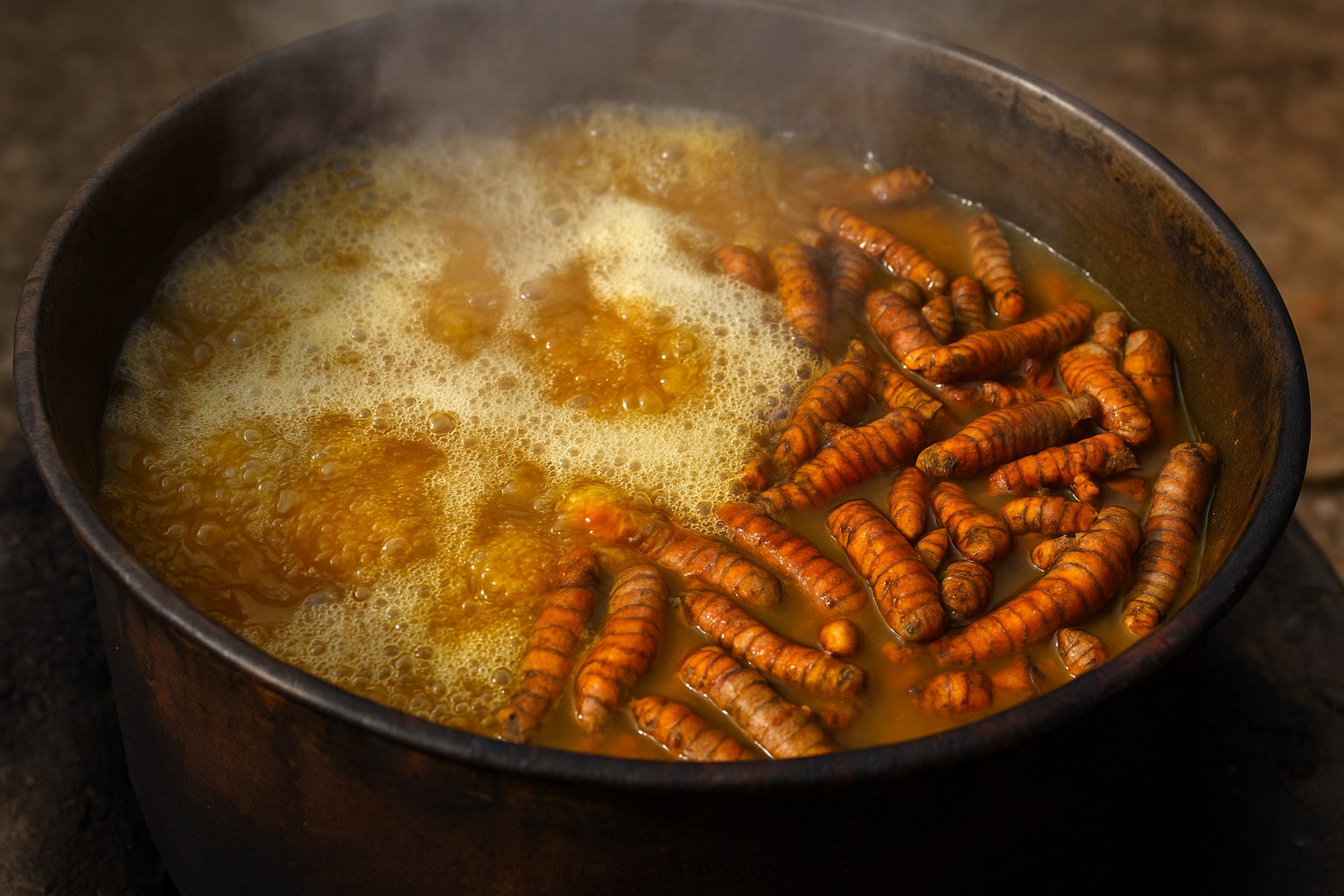 Turmeric boiling